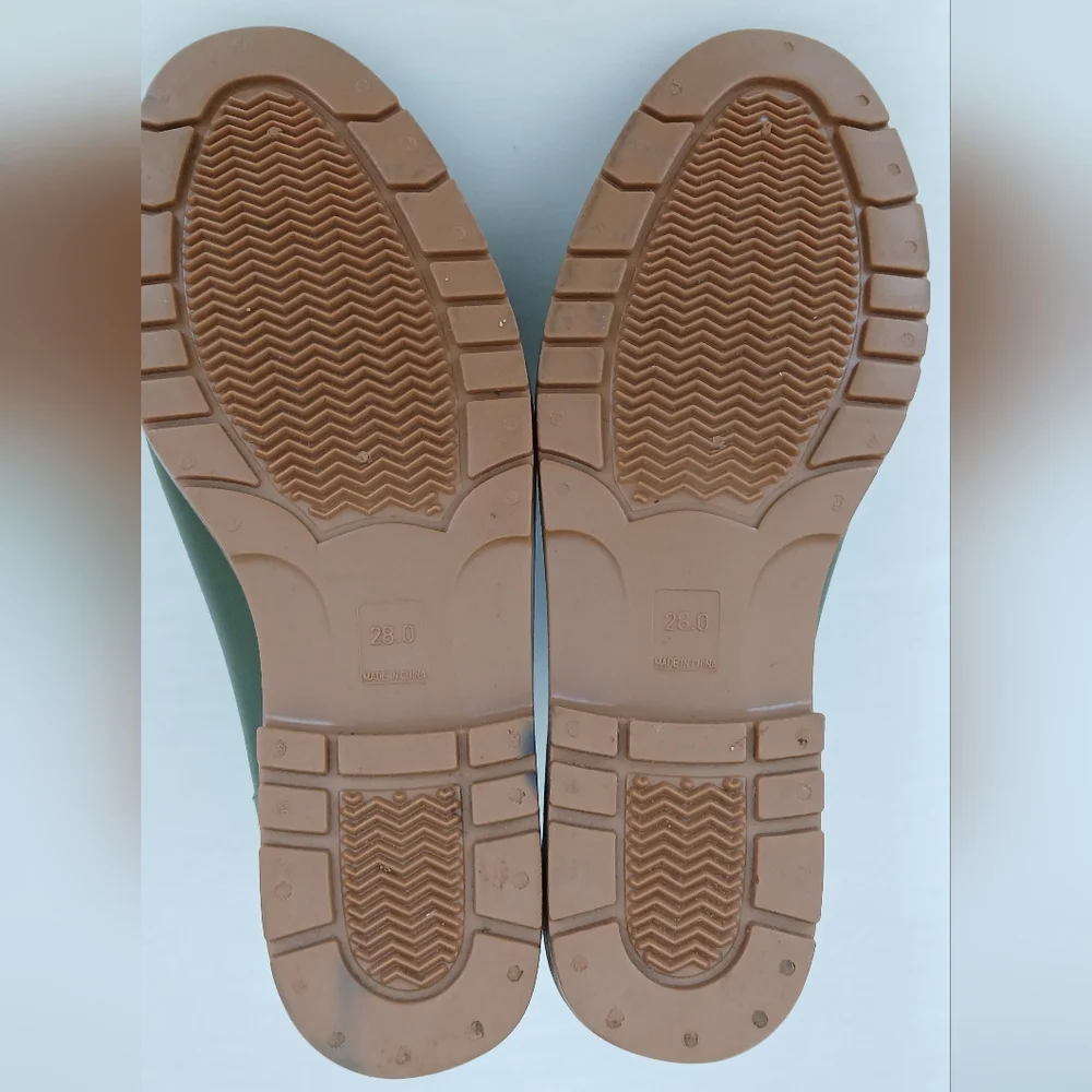 AMOJI Waterproof Slip‑On Rain Booties – Olive Green – Size 28 (Unisex)